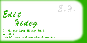 edit hideg business card